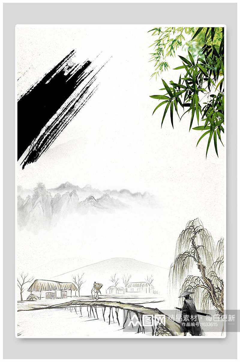 复古水墨中国风背景素材素材
