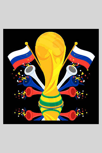 漫画风足球世界杯矢量插画素材