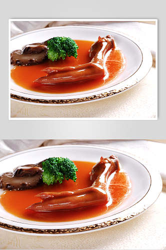 新鲜燕鲍翅鲍汁花菇扣鹅掌餐饮美食图片