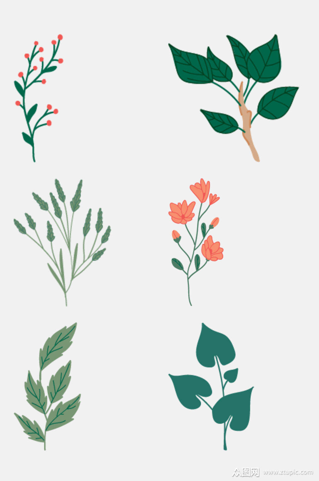 树叶植物花草元素素材