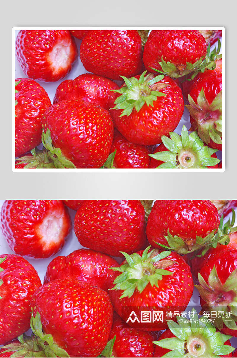 超市草莓超清摄影图素材