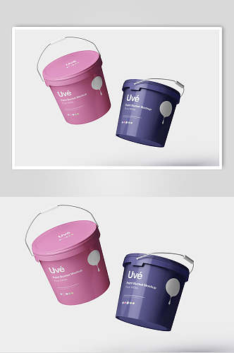 彩色油漆桶包装样机效果图