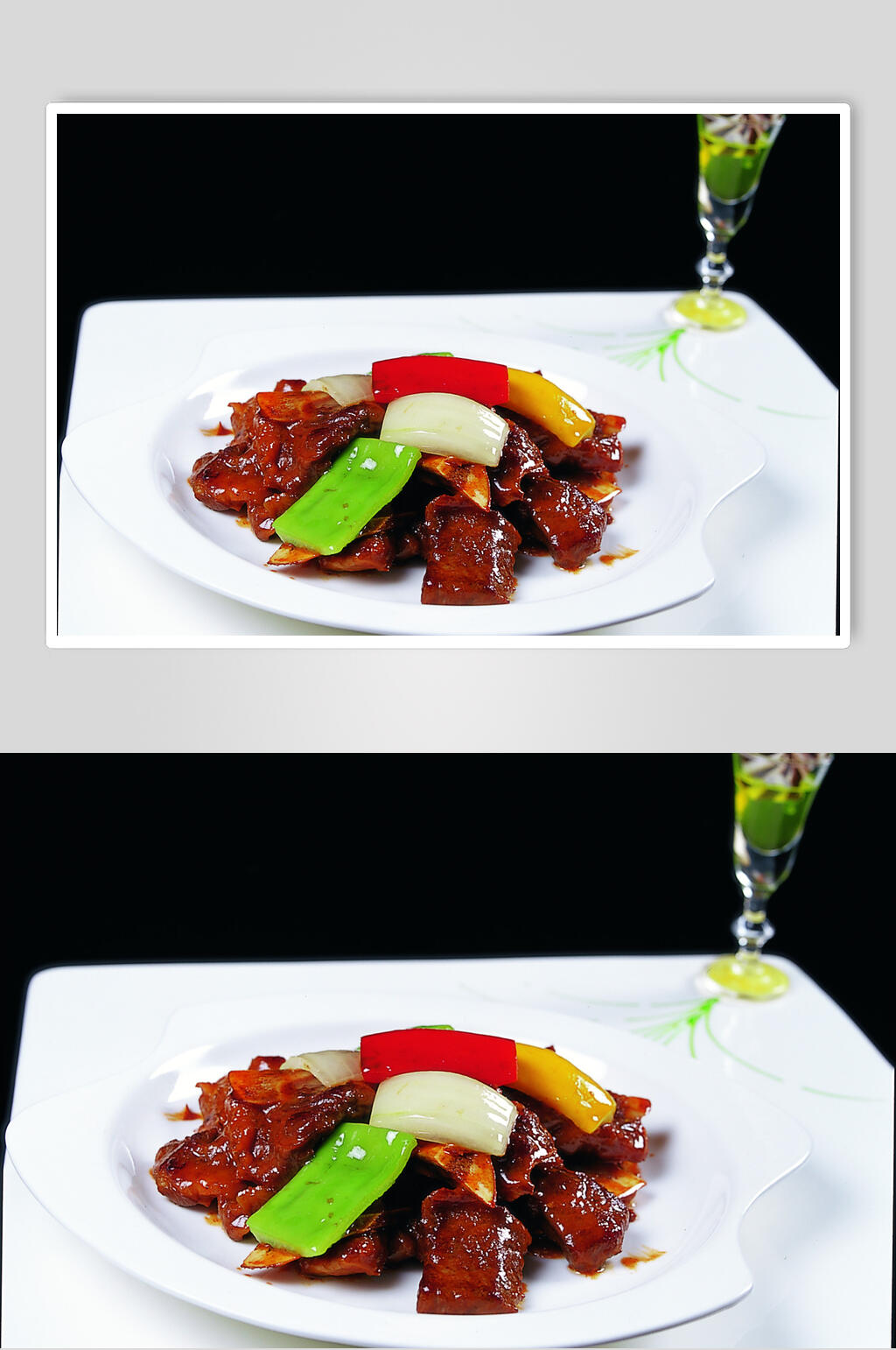 铁板黑椒牛仔骨美食高清图片素材