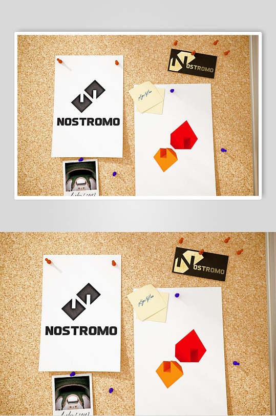 前台背景墙整套样机效果图-众图网