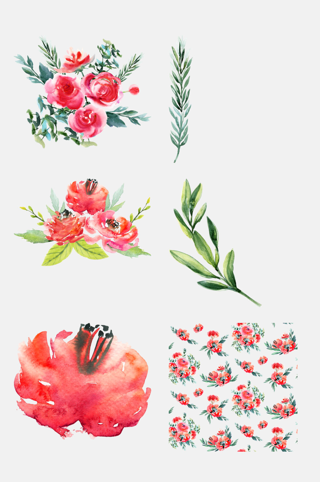 水彩画花朵水彩免抠元素素材素材
