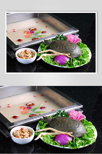 锅底沙参甲鱼汤美食摄影图片