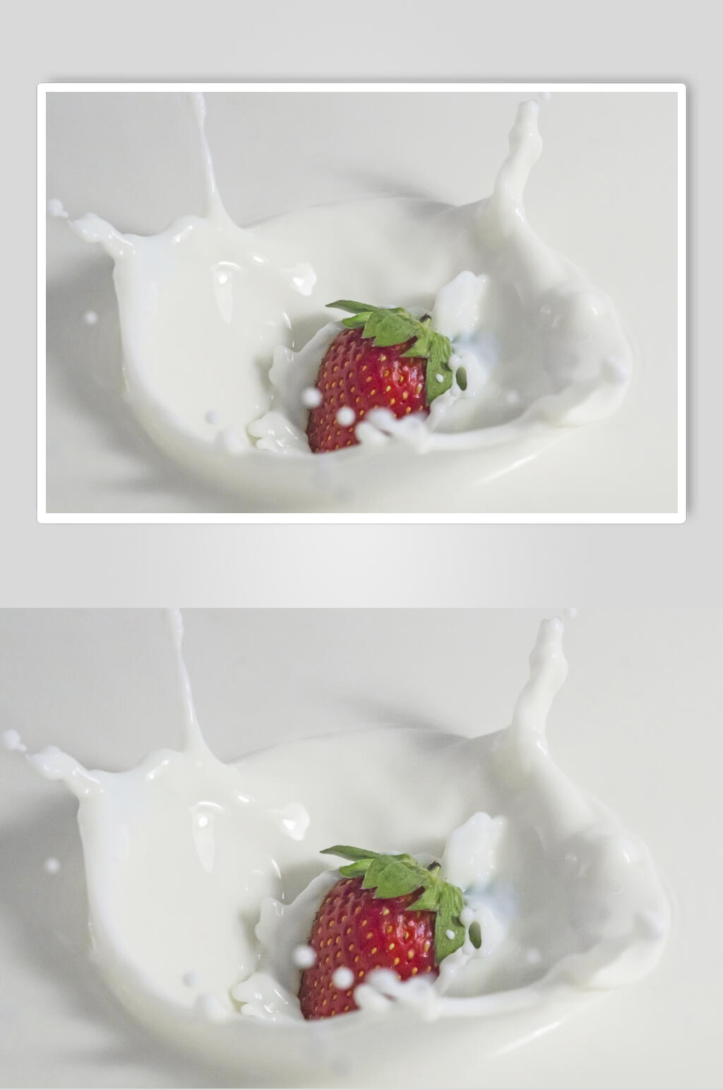 超清草莓牛奶美食果摄影图素材