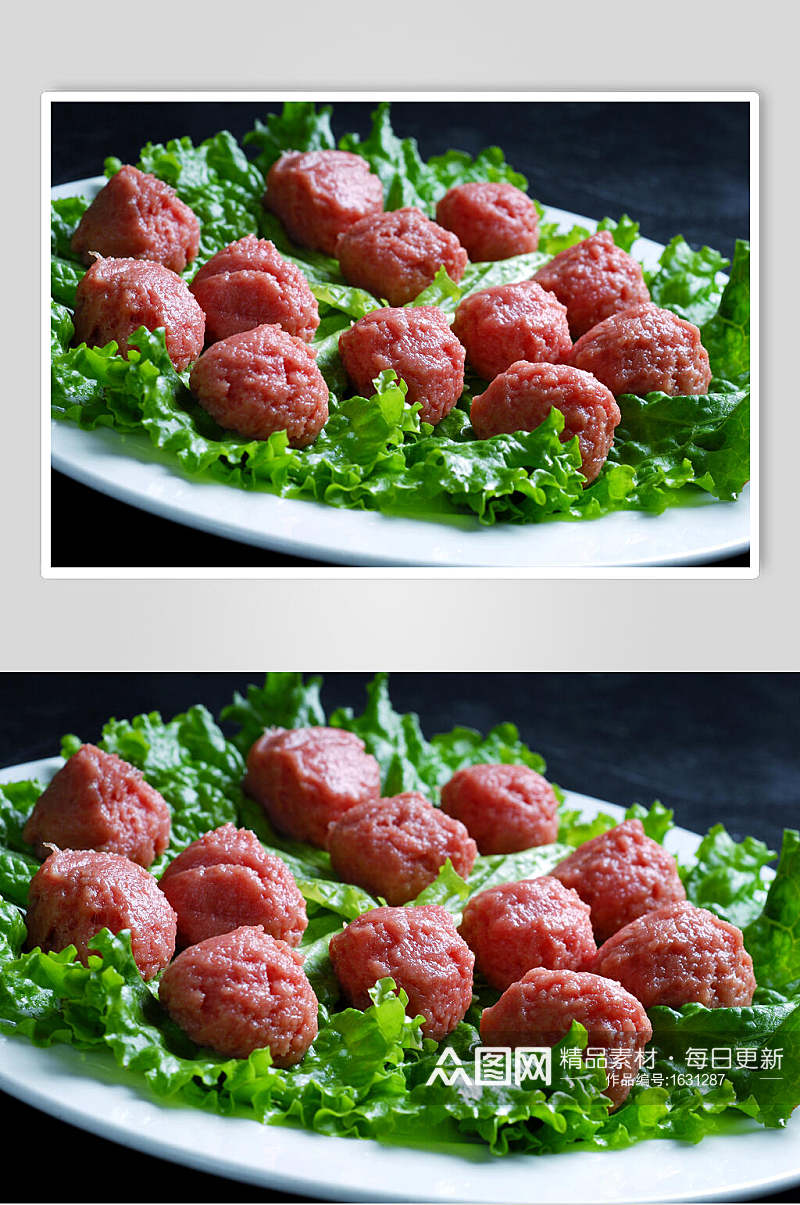 荤菜类美国牛肉丸美食高清图片素材