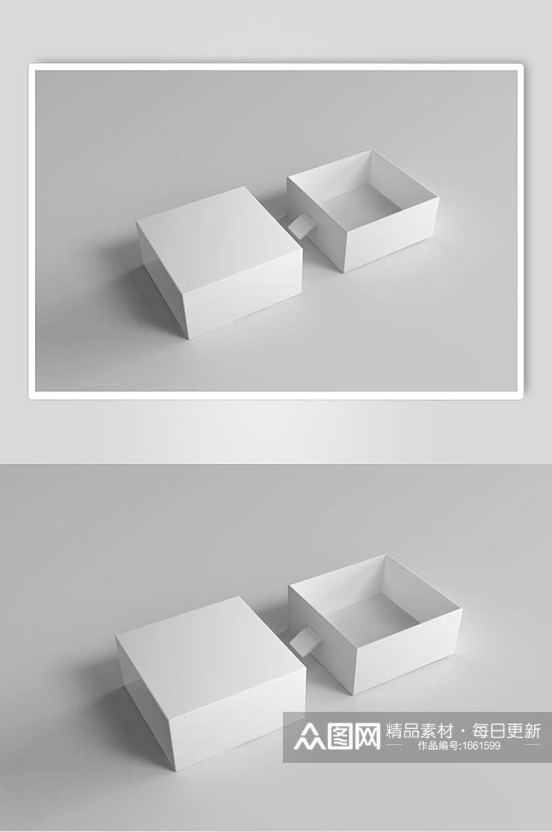 方形包装盒样机效果图素材