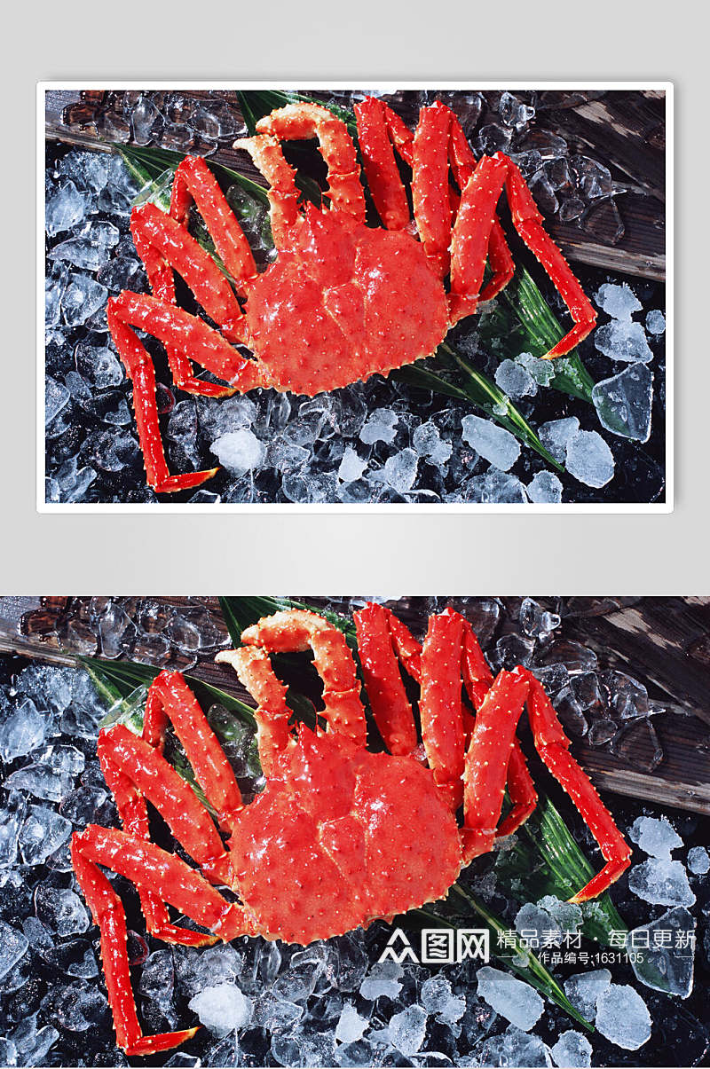 新鲜帝王蟹食品高清图片素材