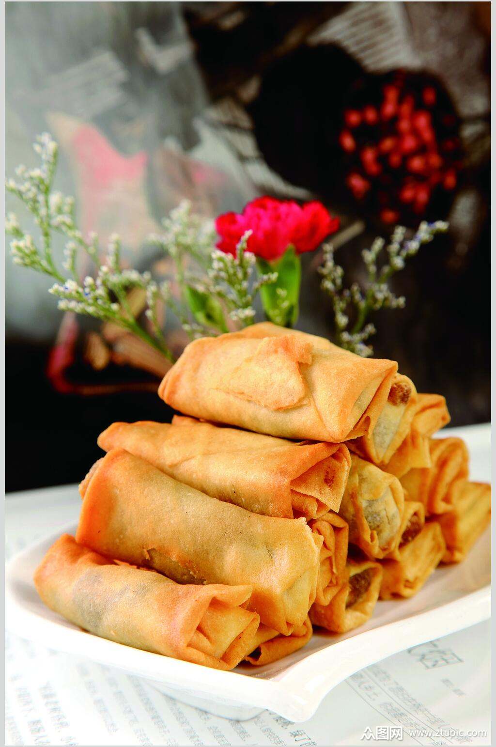脆香春卷高清图片素材