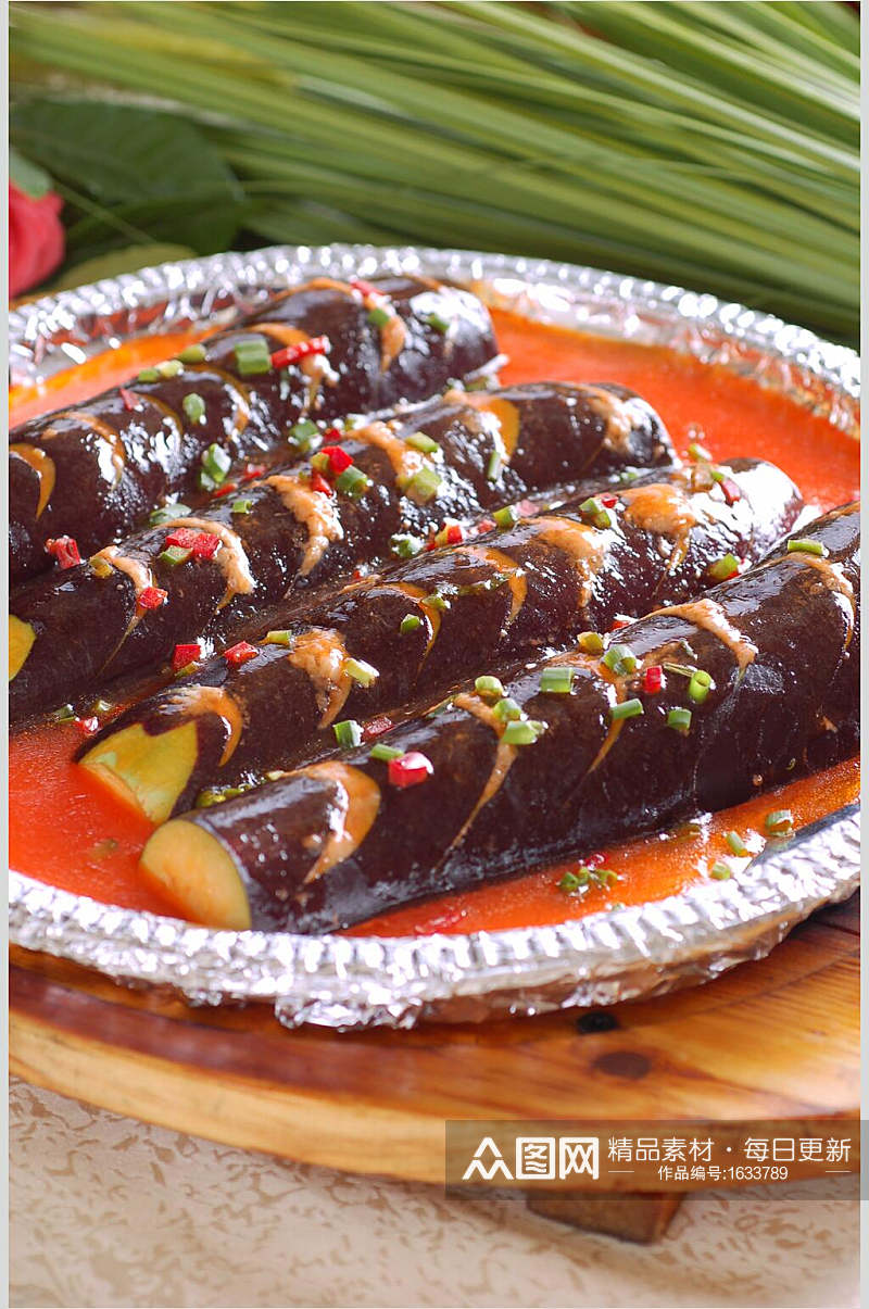 热菜铁板烧汁茄子餐饮美食图片素材