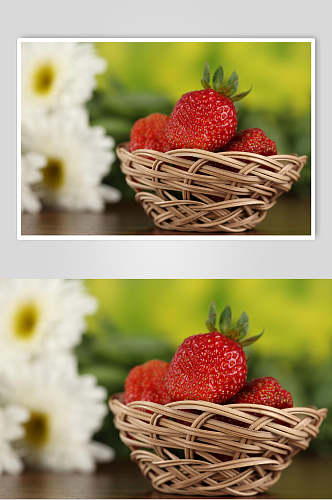 食品生鲜水果奶油草莓摄影图