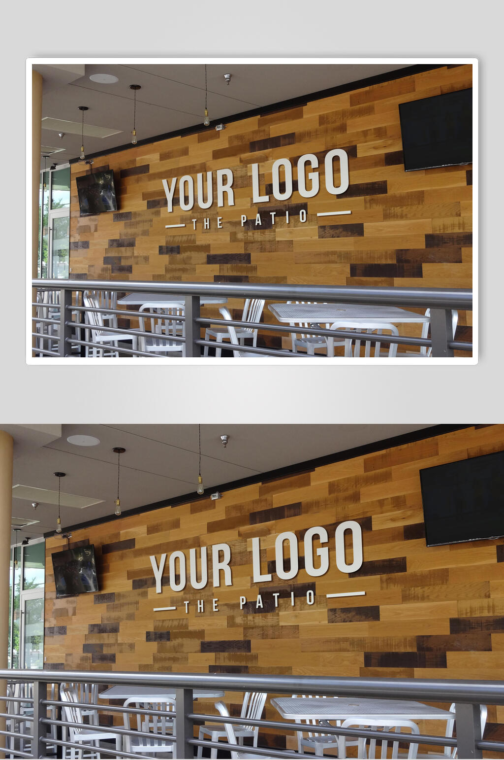 前台背景墙LOGO展示样机效果图素材