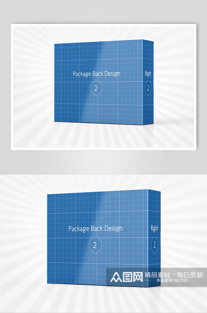经典蓝色包装样机效果图素材