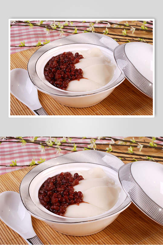 红豆鲜奶美食图片