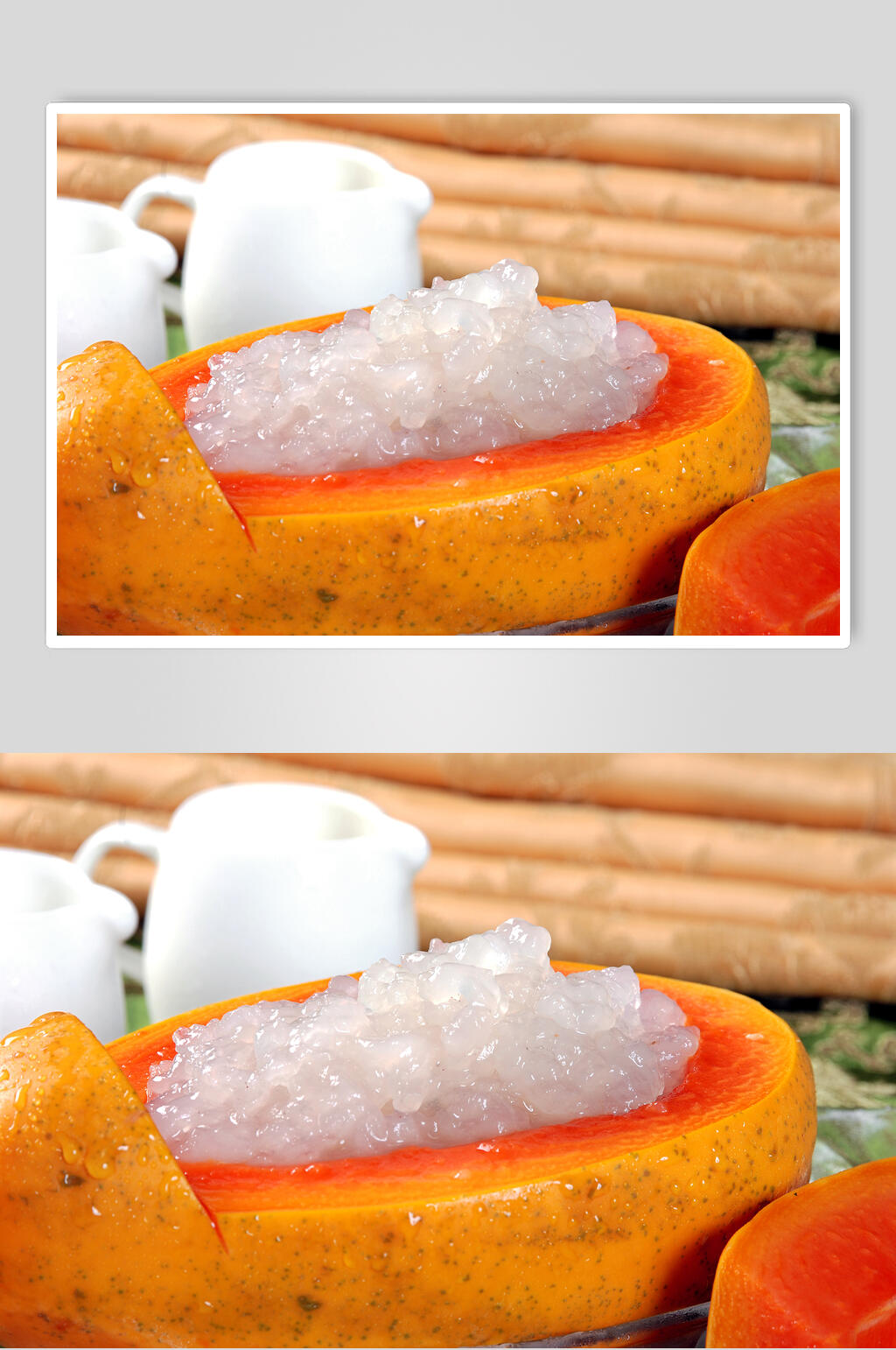 甜品美味木瓜炖雪蛤美食高清图片素材