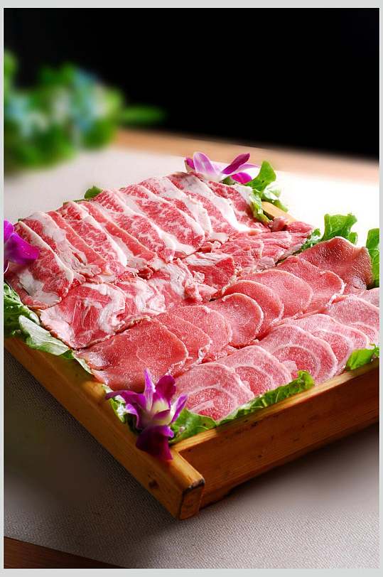 新鲜草原牛羊肉肉拼盘美食高清摄影图片