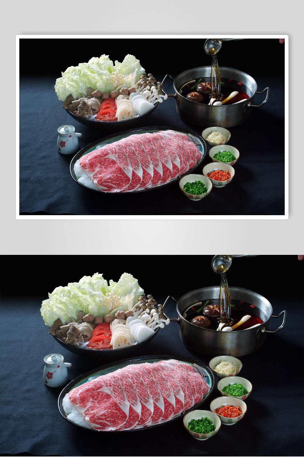 黑松露雪花牛肉火锅食品高清图片素材