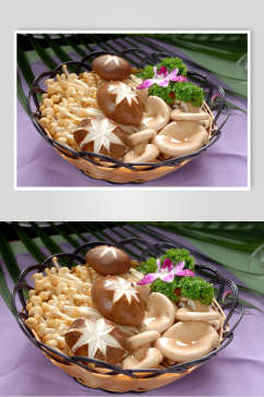 菌类花篮美食摄影图片
