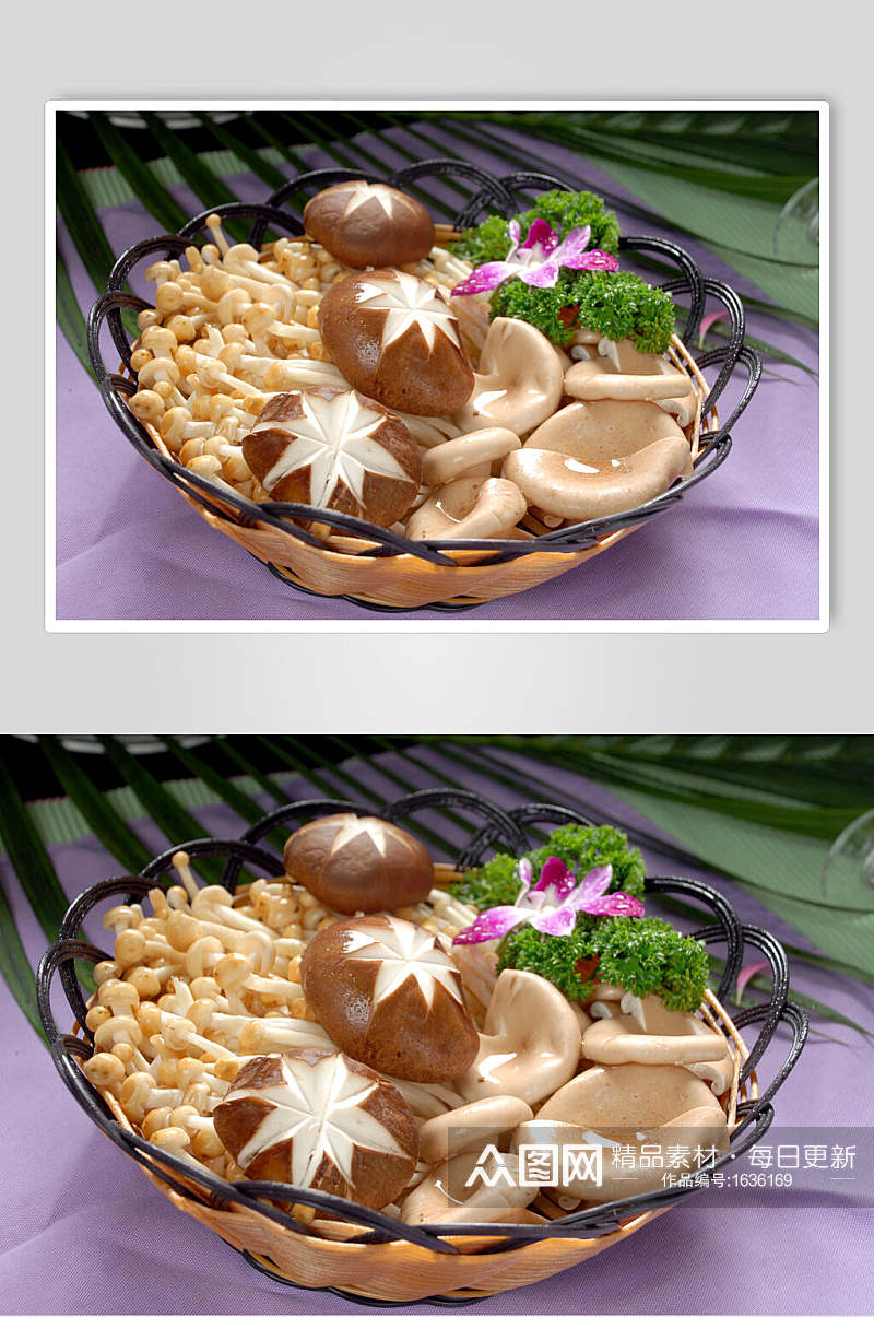 菌类花篮美食摄影图片素材