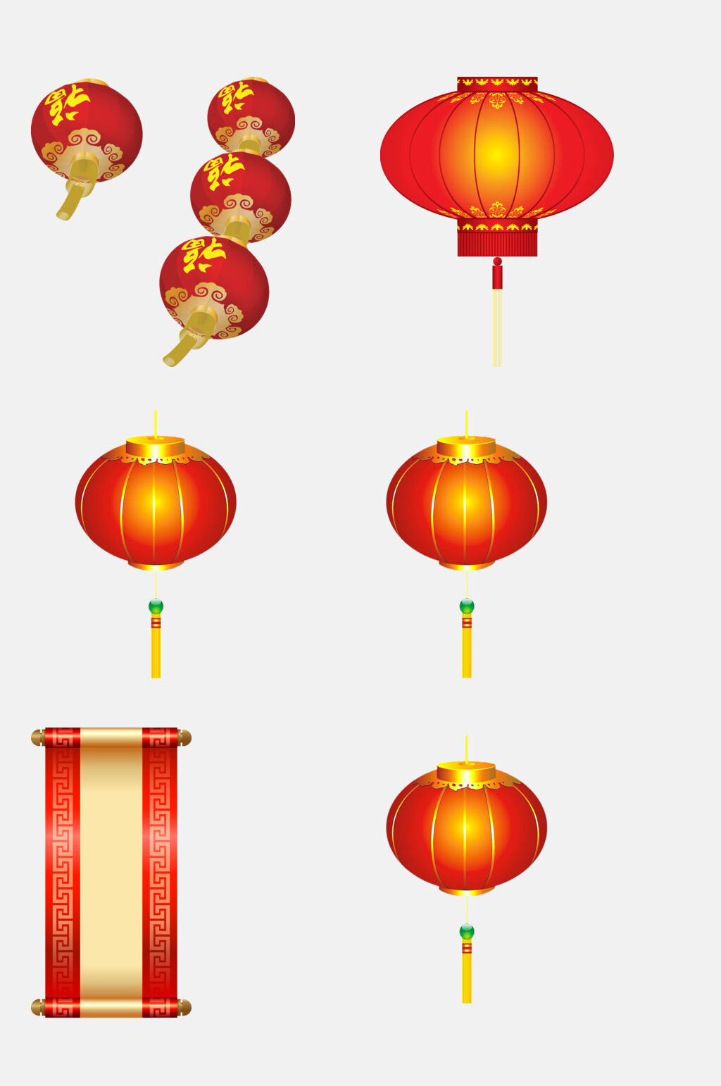红色灯笼免抠设计元素素材素材