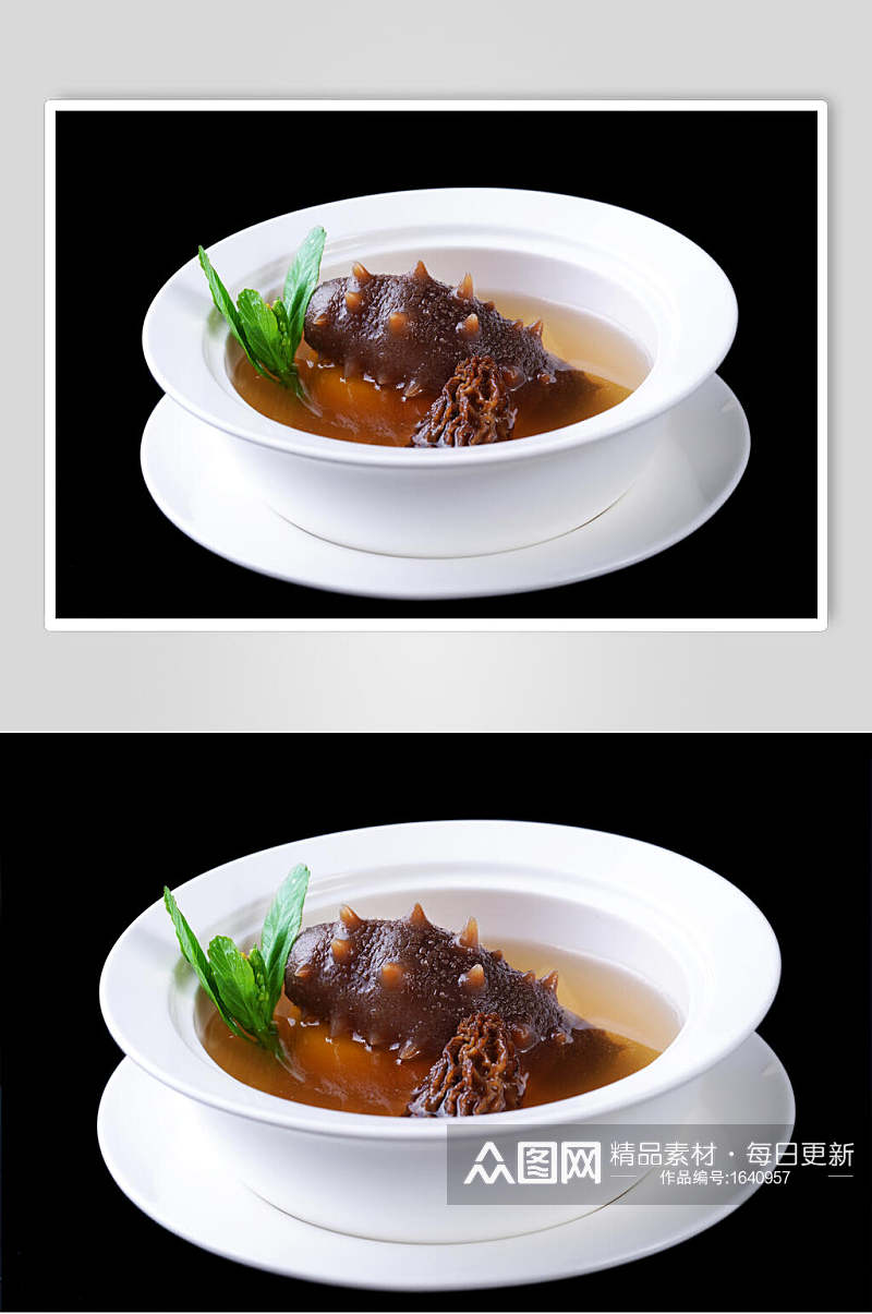 汤汁海参美食海鲜摄影图片素材