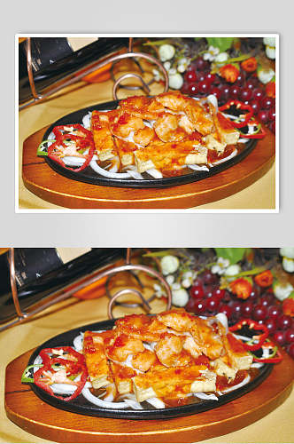 泰汁铁板鲈鱼餐饮高清图片