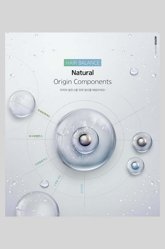 白色水分子结构自然海报