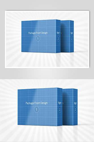 蓝色书画包装样机效果图
