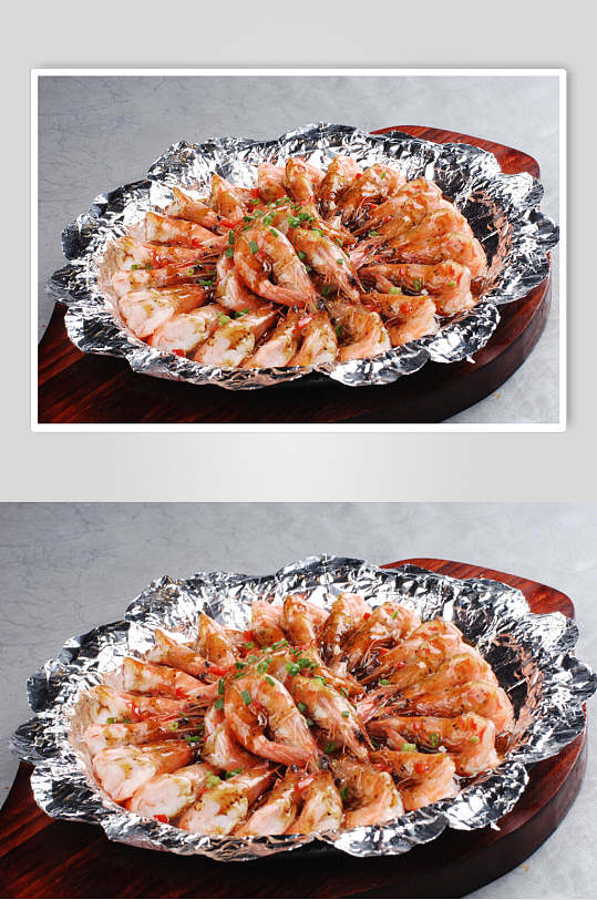 铁板黑椒焗大虾美食高清图片