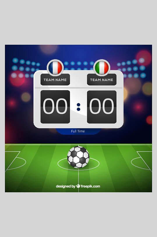 比分表足球世界杯矢量插画素材