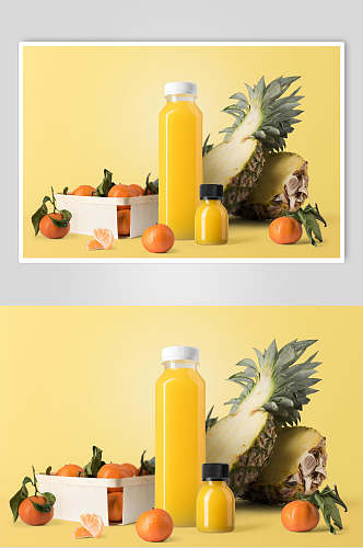 健康美味黄色水果果汁海报