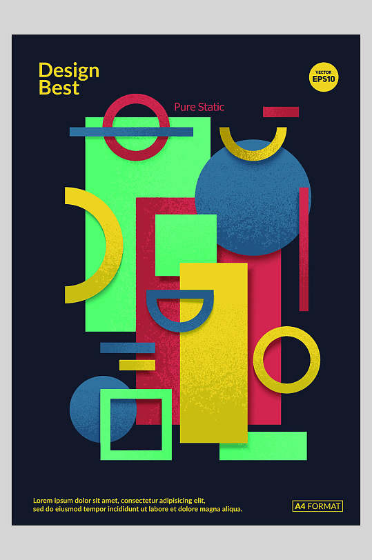 几何创意点线面创意英文海报