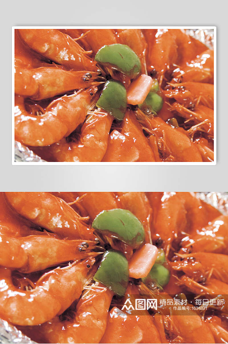泰式铁板虾餐饮高清图片素材