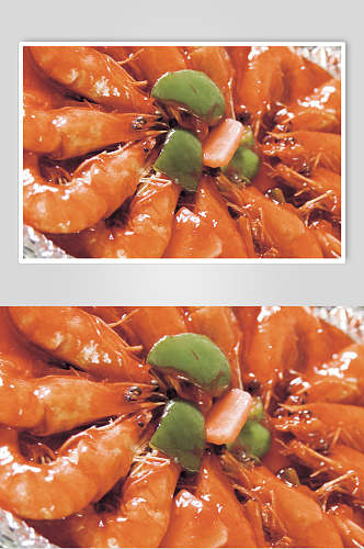 泰式铁板虾餐饮高清图片