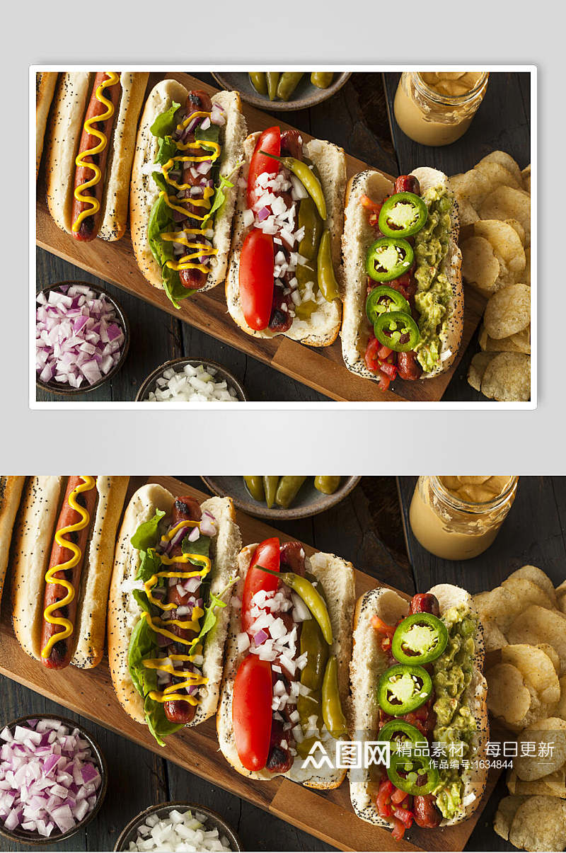 西式汉堡美食高清摄影图片素材