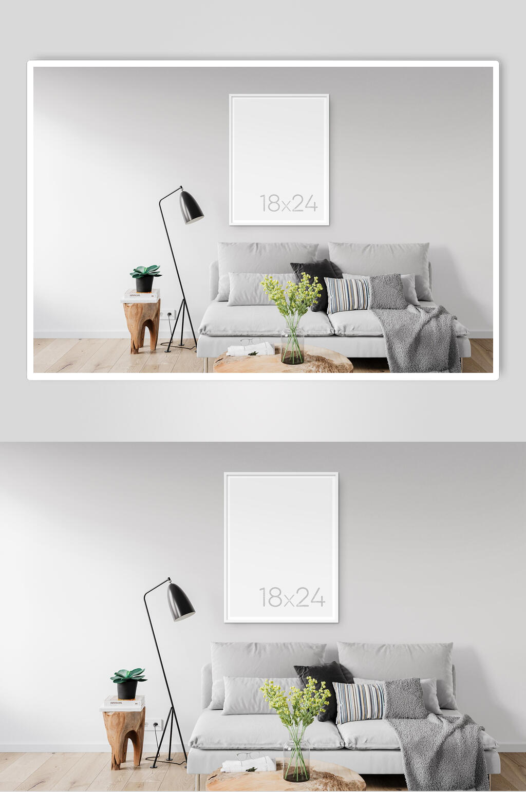 简约家具装饰画挂画样机效果图素材