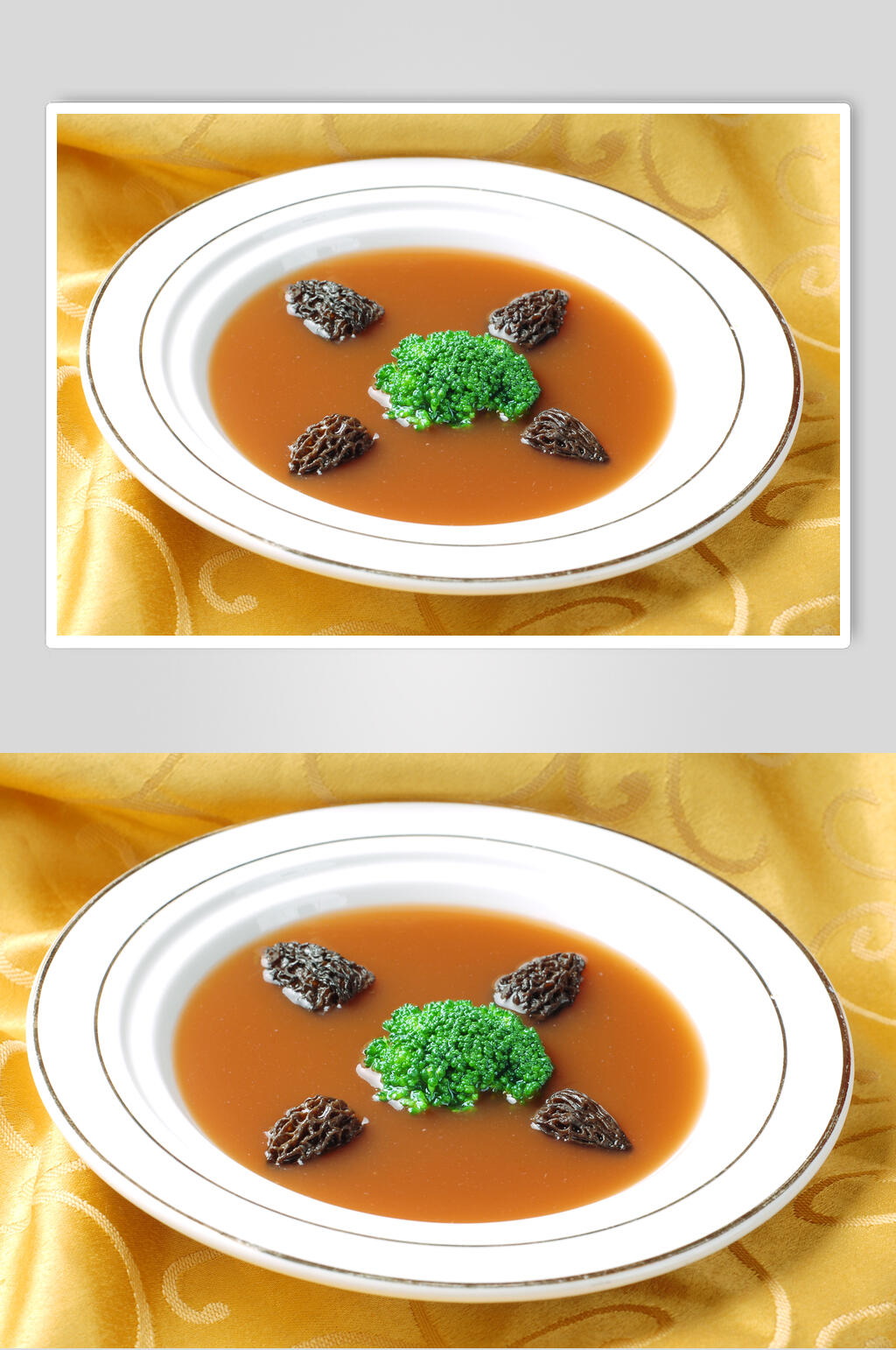 捞饭羊肚菌捞饭美食高清图片素材