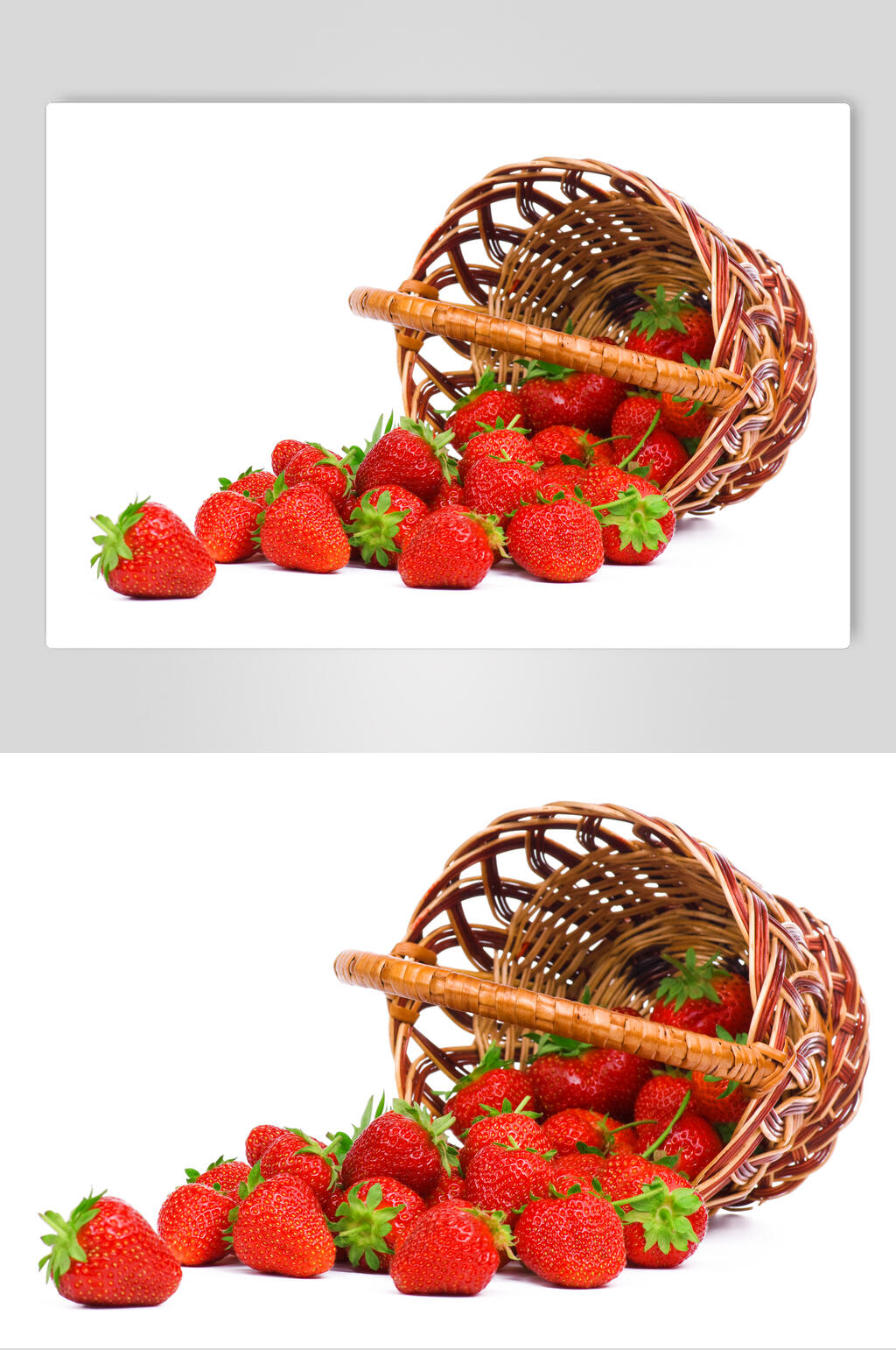 一箩筐美食红色草莓果摄影图素材