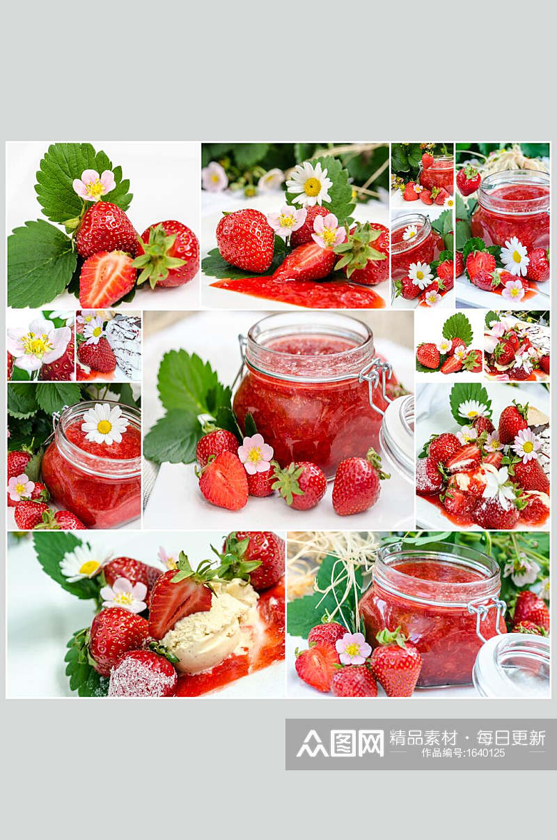 高清草莓汁草莓果酱摄影图素材