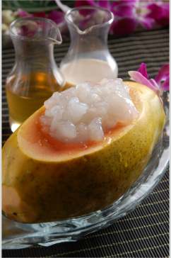 木瓜炖雪蛤食品高清图片