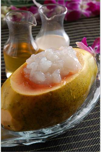 木瓜炖雪蛤食品高清图片