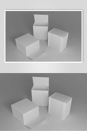 空白方形包装样机效果图
