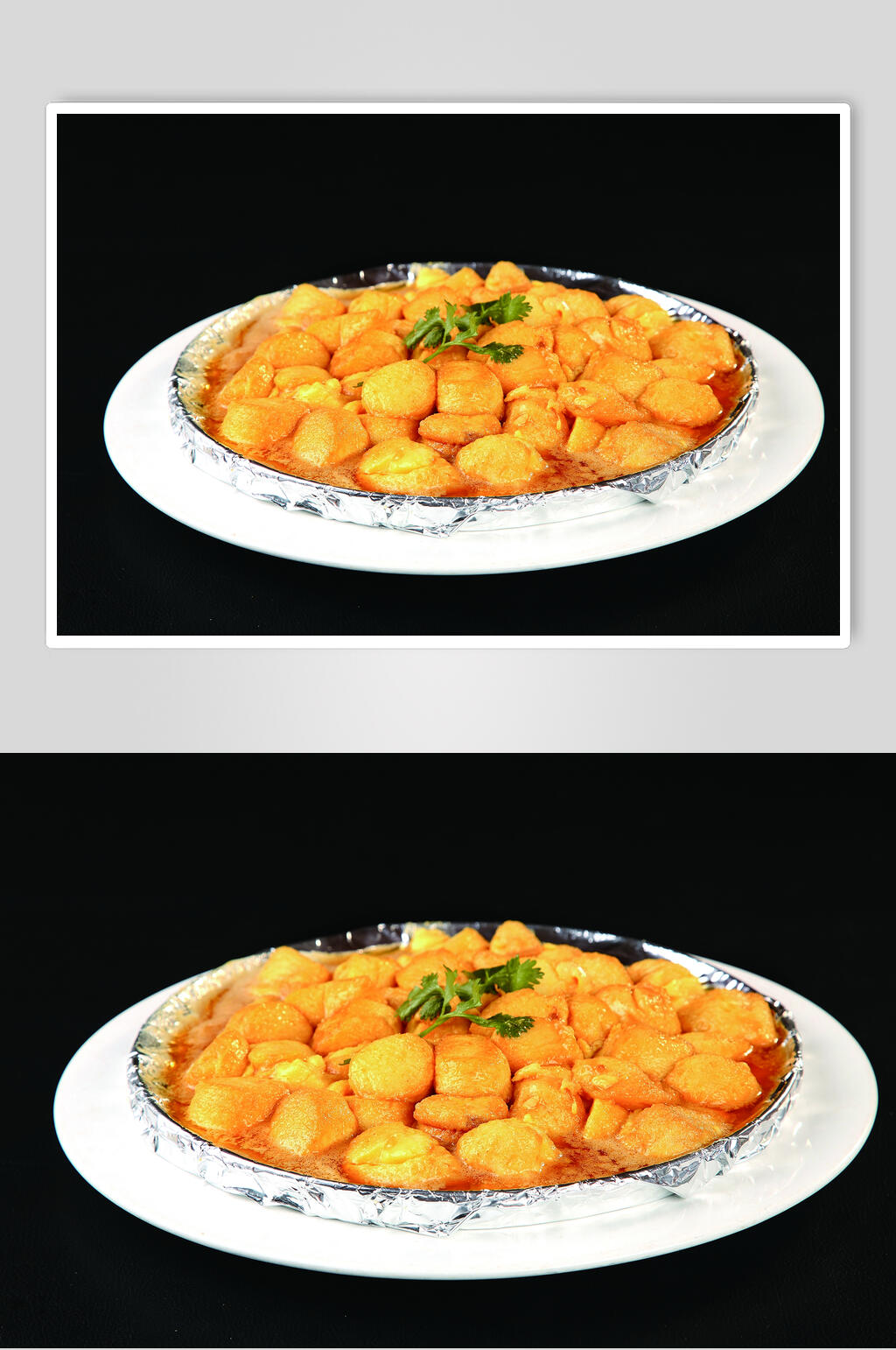 美味铁板黄金豆腐美食高清摄影图片素材