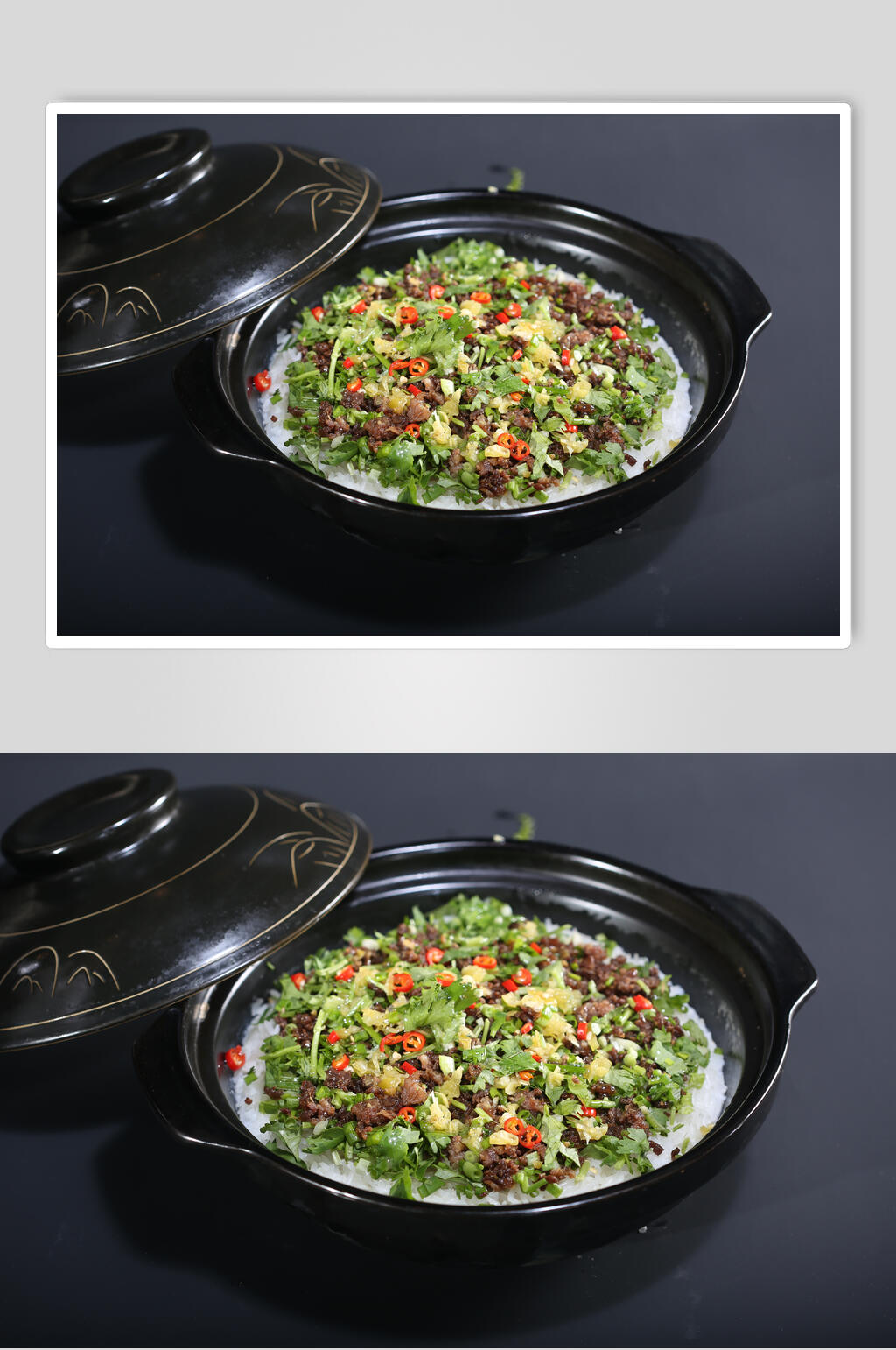 香葱煎肉煲仔饭美食图片素材