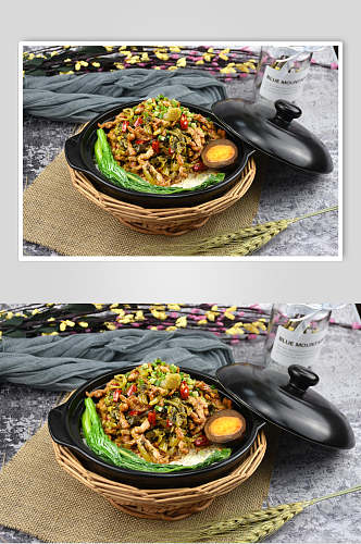 高清香菇滑鸡煲仔饭美食图片