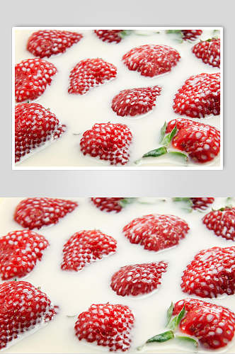 生鲜草莓批发草莓牛奶摄影图