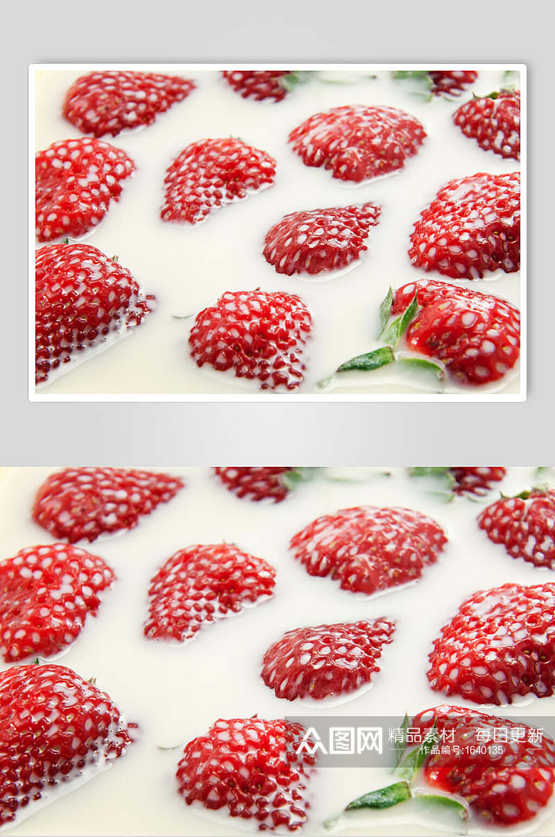生鲜草莓批发草莓牛奶摄影图素材