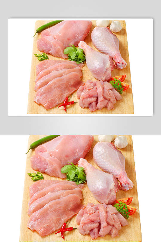 鸡腿肉胸肉食材高清图片